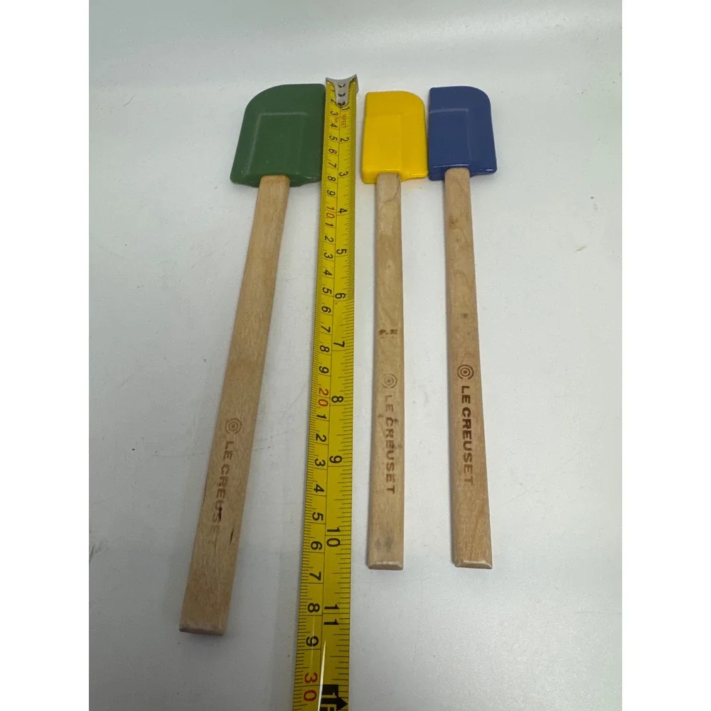Le Creuset Spatula Set Unisex OS Multicolor Good Silicone Wood 3pc Kitchen Tools